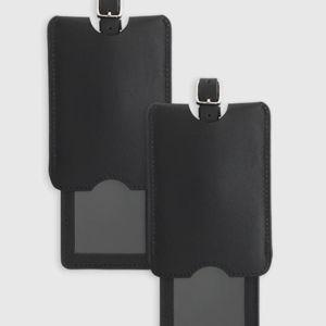 Nappa Leather Luggage Tag (2-Pack) - Black