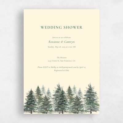 Cream, Beige Wedding Wedding Shower Invitation - Kelton Portrait