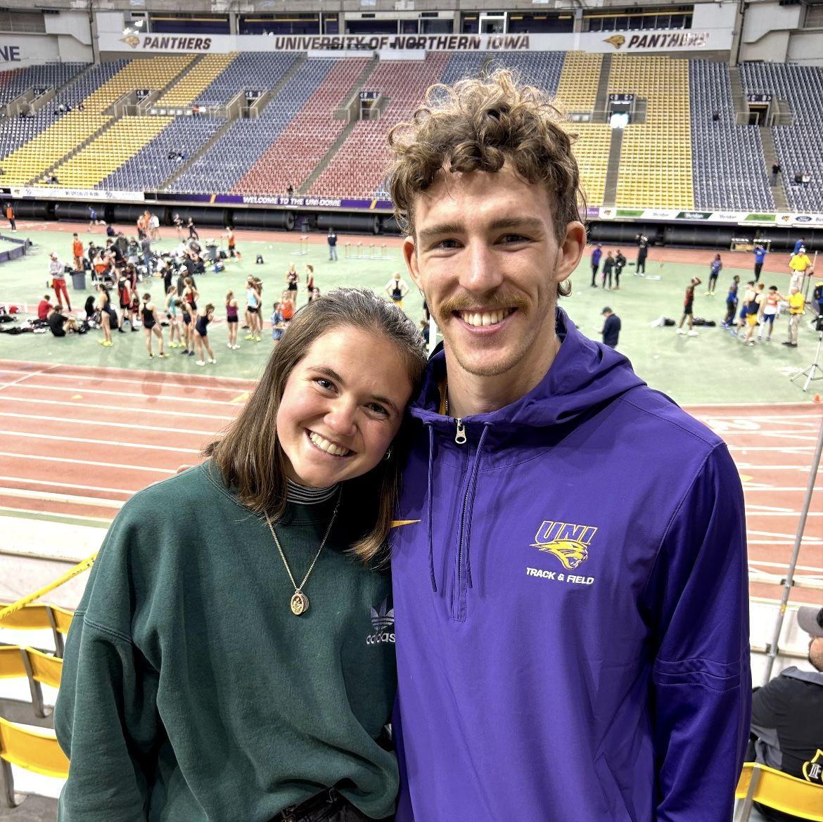 This photo was taken the day before their first date at Isaac's track meet! His speedy skills made it easy for Morgan to say yes to the date!