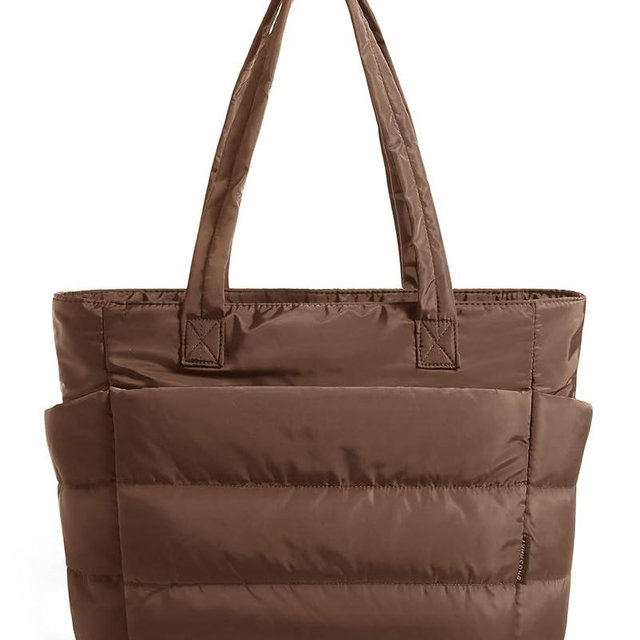 BAGSMART Tote Bag for Women, Lightweight Puffy Tote Bag with Compartments Shoulder Bag Handbag for Travel, Work, Gym,