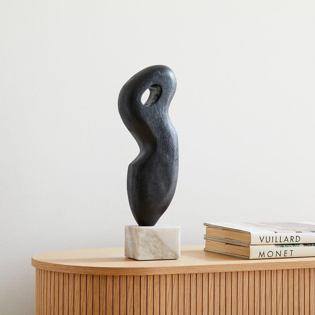 Alba Wood Sculptural Objects, Blackened, 19 Inches