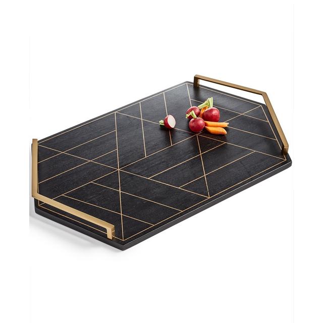 Hotel Collection Black & Gold Inlay Tray, Created For Macy's