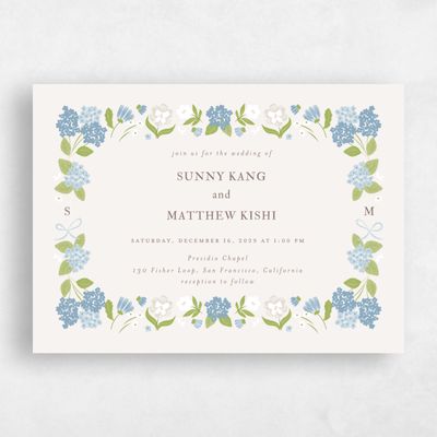 Blue Standard Wedding Invitation - Campanule Landscape