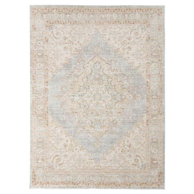 Reef Easy Care Synthetic Rug, 9' x 13', Gray/Ivory