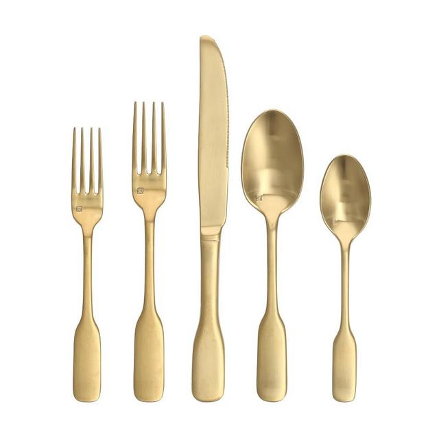 Fortessa Ashton Gold 5-Piece Flatware Set