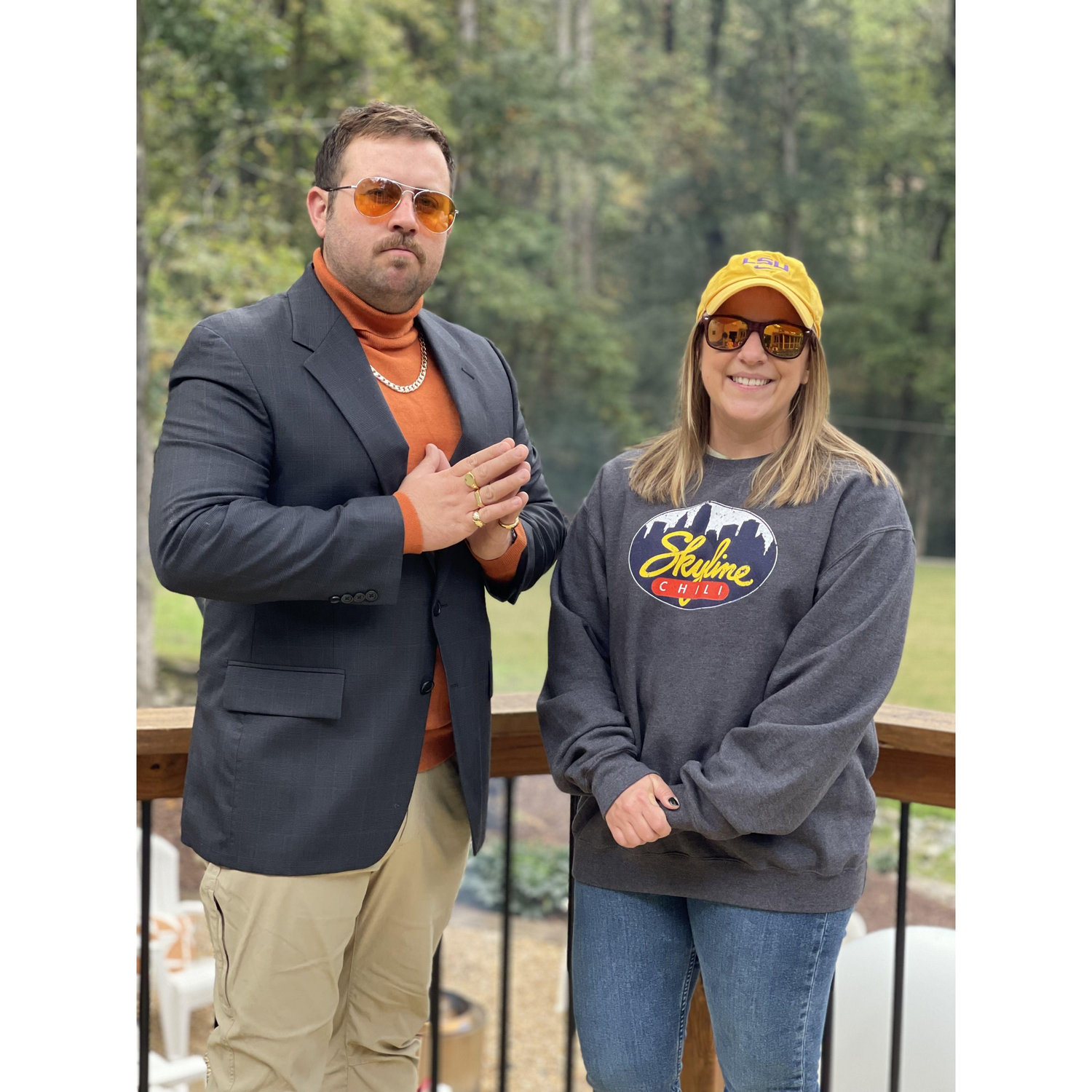 Another Halloween as podcasters. Big Cat & PFT Commenter (Pardon My Take podcast)