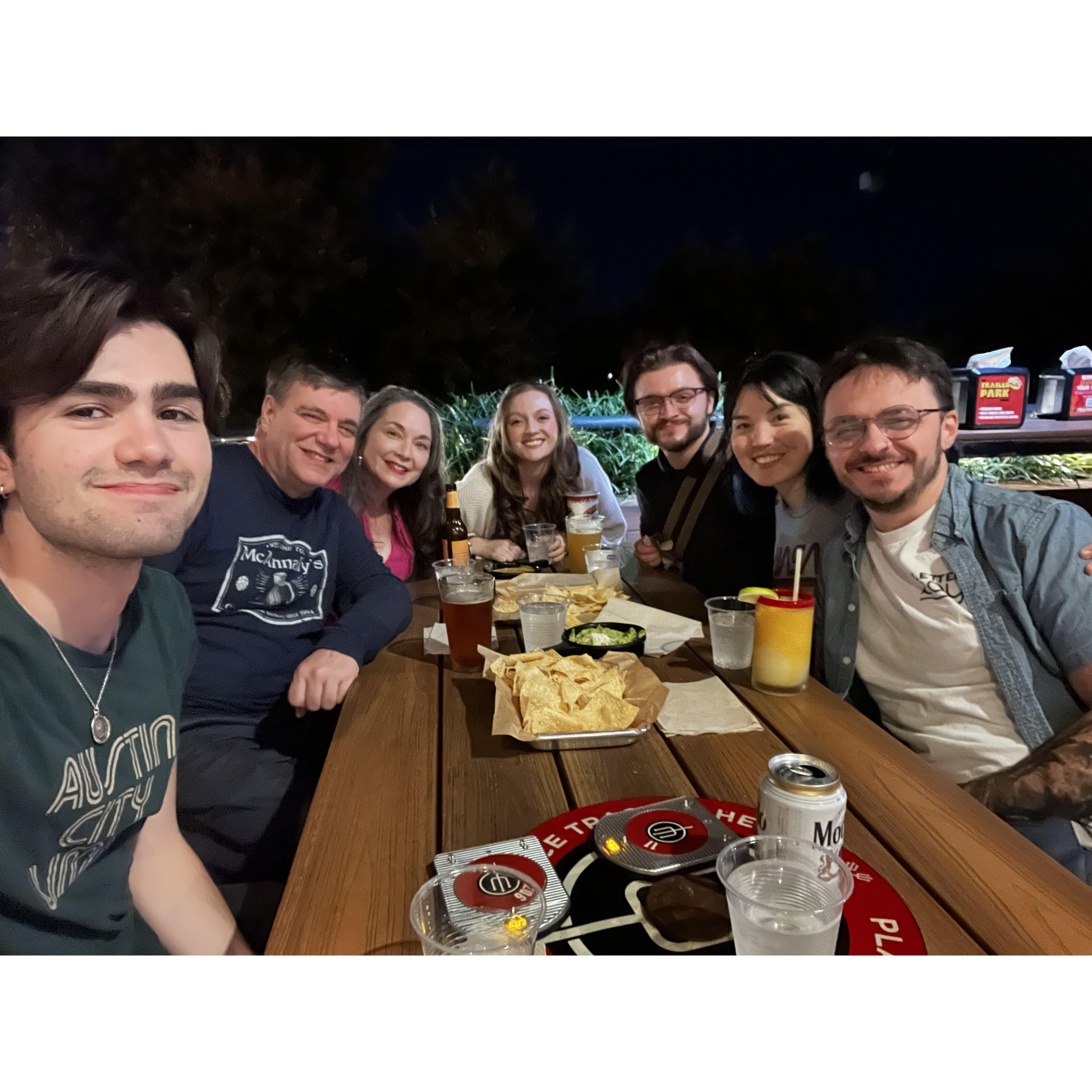 A couple of days after proposing, Denver had planned a dinner to celebrate with both our families!