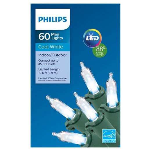 Philips 60 ct LED Mini String Lights- Cool White