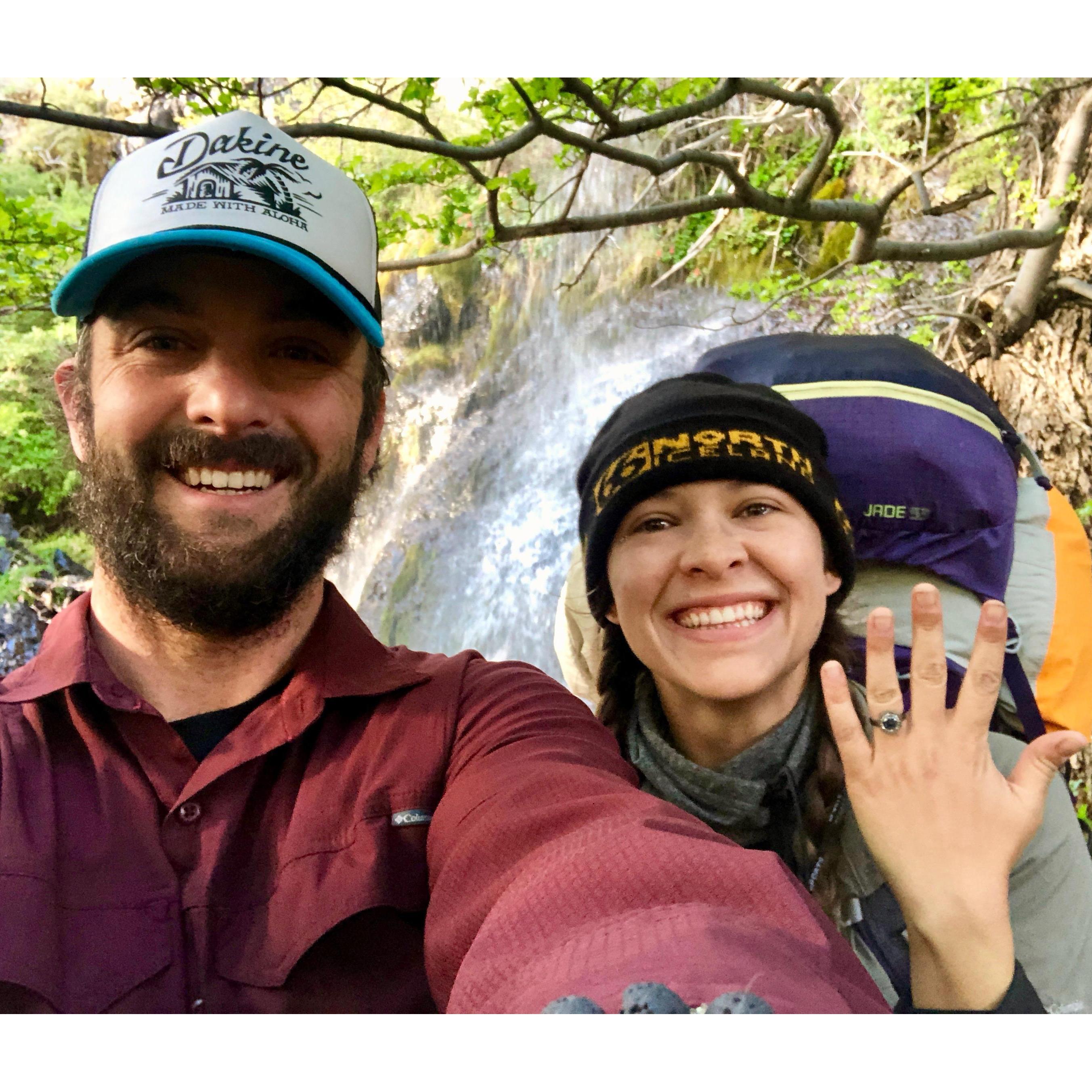 The Proposal! Day 2 of our 9 day hike.