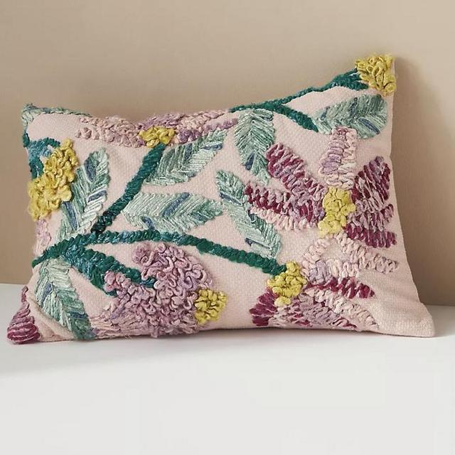 Embroidered Silk Callie Throw Pillow