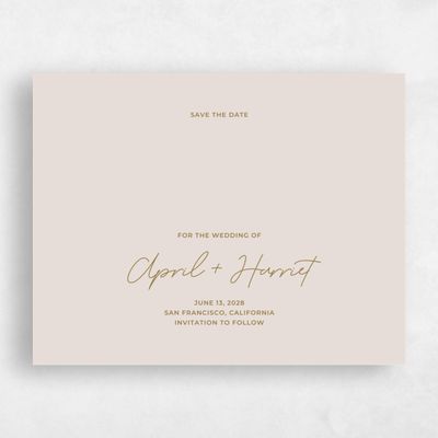 Tan, Brown Wedding Save the Date - Geneva Type