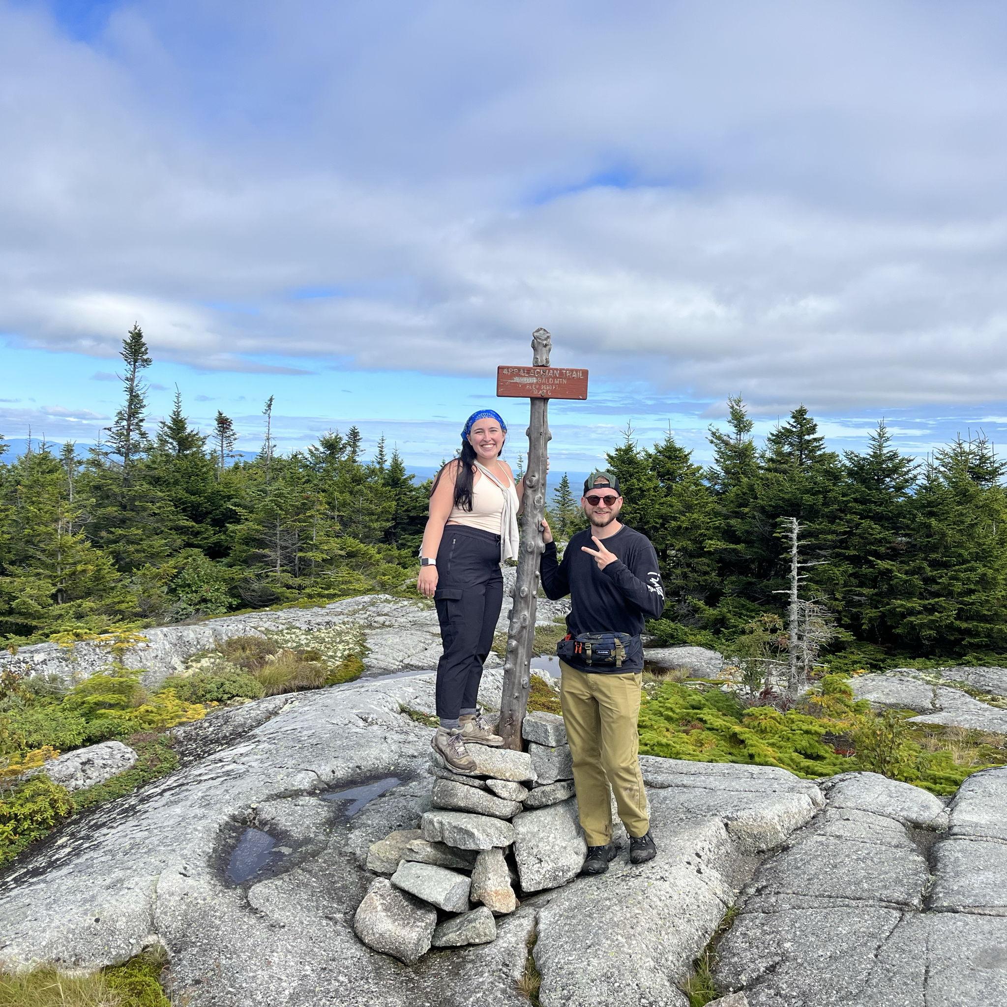 Gabe & Alyssa at the top of Bald Mountain, one of their favorite Maine hikes.
September 2022