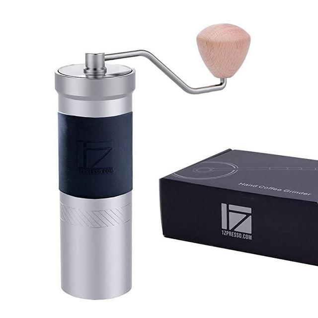 1Zpresso JX-PRO Manual Coffee Grinder Light Gray Capacity 35g with Assembly Stainless Steel Conical Burr - Numernal Adjustable Setting, Portable Mill Faster Grinding Efficiency Espresso to Coarse