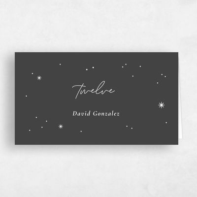 Charcoal, Grey Wedding Place Card - Splendor