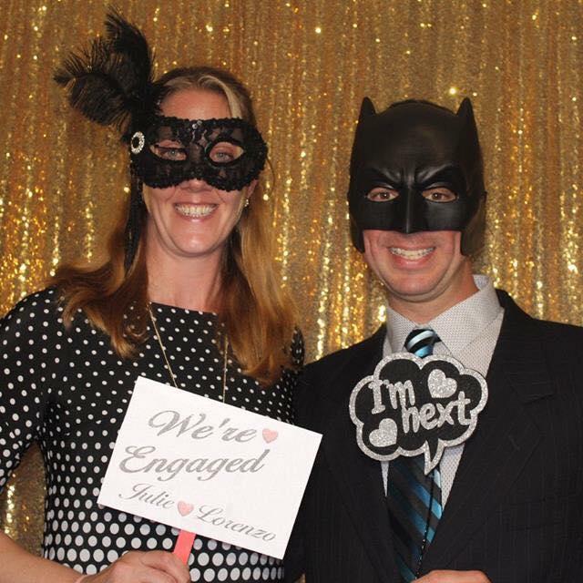 Julie's cousin Scot's wedding, shortly after we got engaged. Kathleen made us this sign, she was a selfless bride!!