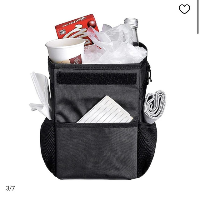 Car Trash Can with Lid - Car Trash Bag Hanging with Storage Pockets Collapsible and Portable Car Garbage Bin 2025 - $15.99
