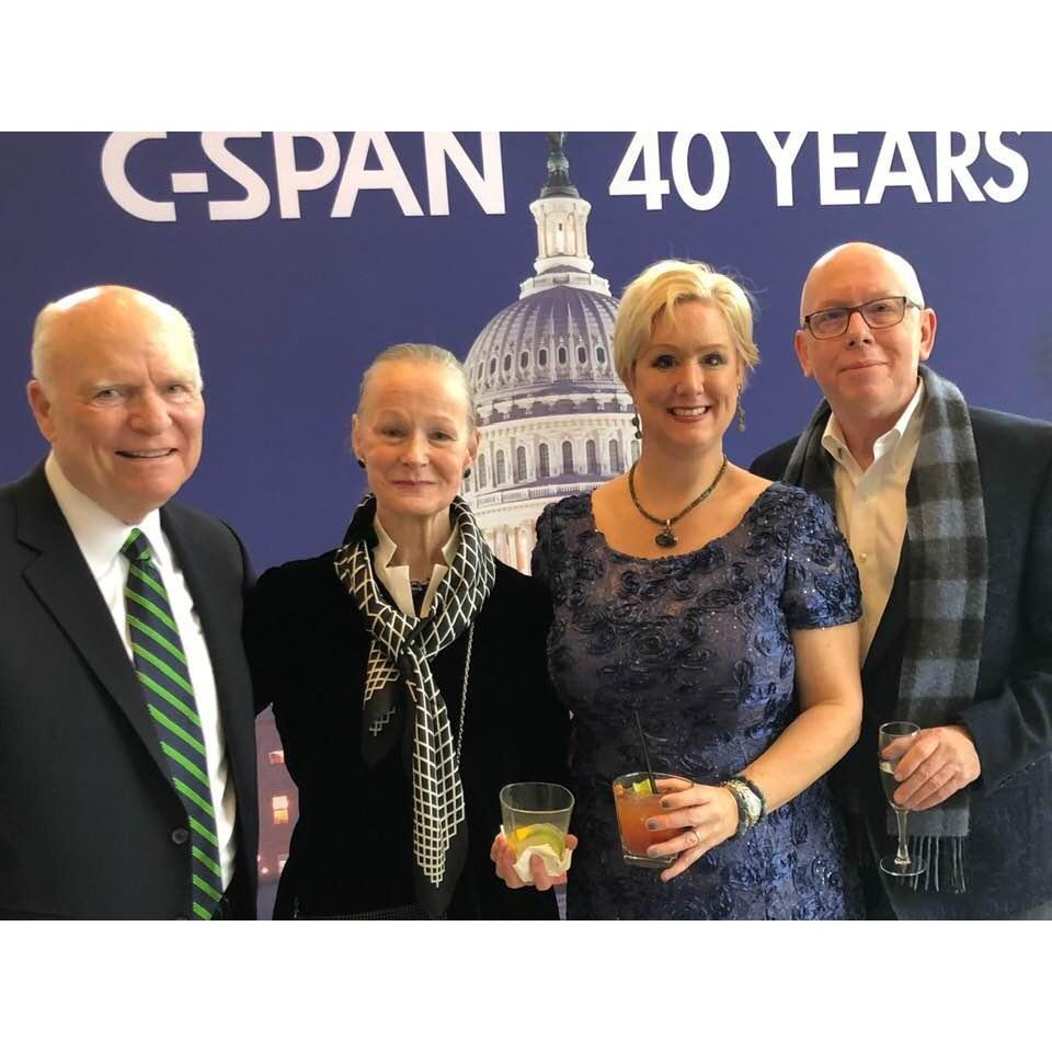 Posing with the president and CEO of C-Span- Brian Lamm and his wife, December, 2018.