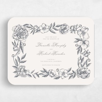 Grey Rounded Wedding Save the Date - Iniguez Landscape