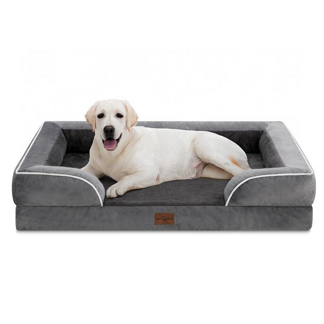 Comfort Expression Jumbo Dog Bed for Extra Large Dogs, Waterproof Orthopedic Dog Bed, Washable Dog Sofa Bed, Large Dog Bed with Removable Cover & Non-Slip Bottom,Dark Grey