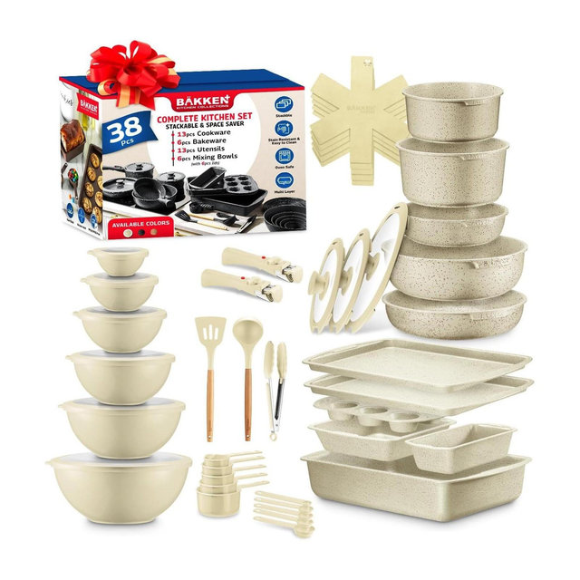 38PCS COOKWARE SET - white