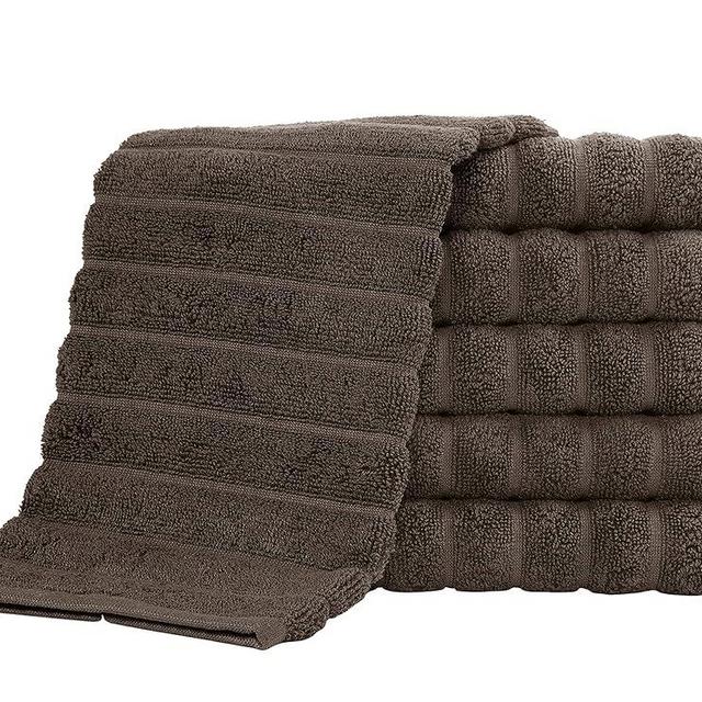 Classic Turkish Towels CTT Luxurious 100% Turkish Cotton Washcloths 6 Pack, Highly Absorbent & Quick Dry, Face Towels Wash Cloths for Hotel, Spa & Gym | 13"x13" (Chocolate)