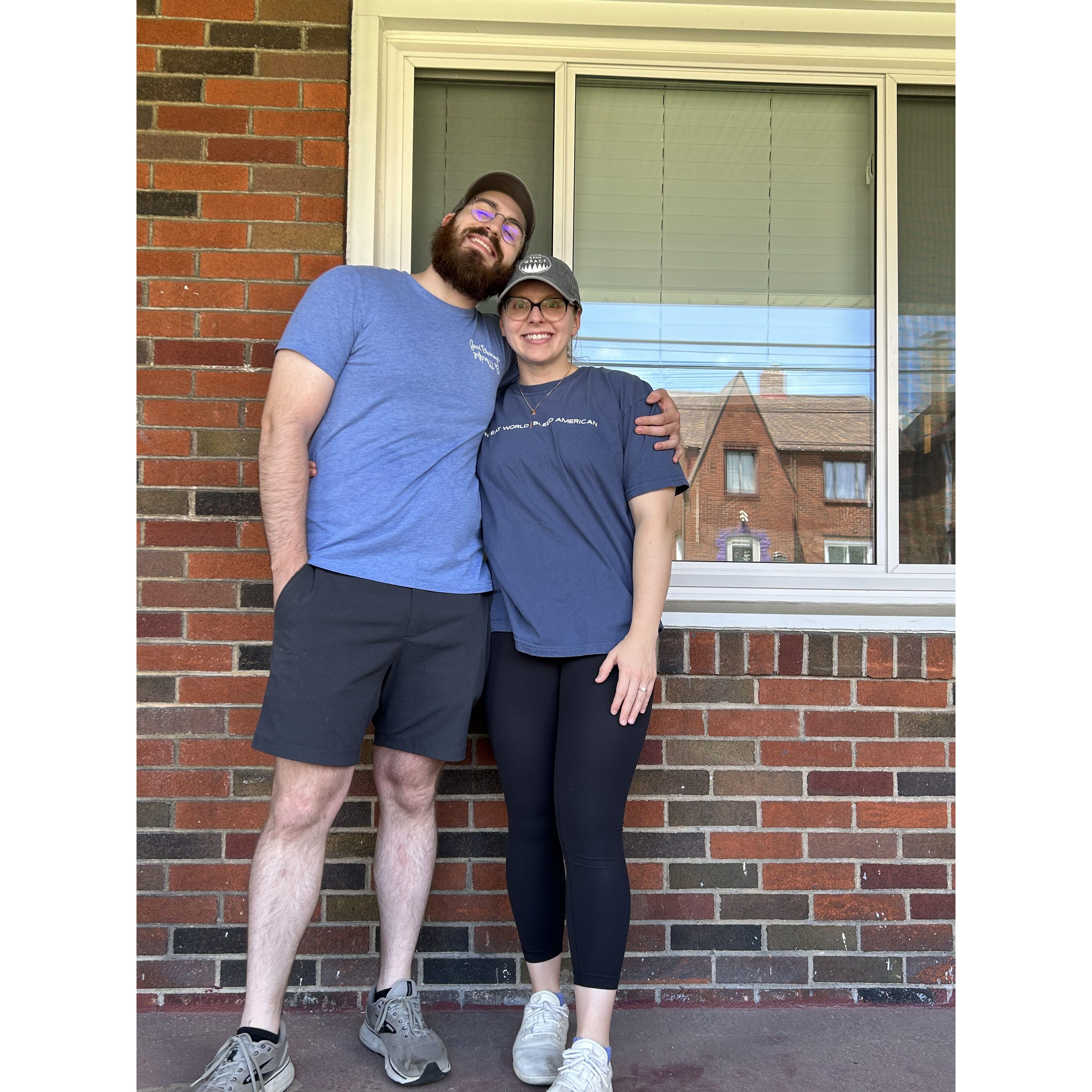 We unintentionally matched and I realized I liked wearing L's Jimmy Eat World shirt