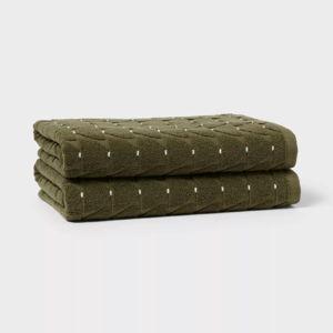 Modern Sculpted Towel Green 2pc Oversized Bath Towel - Threshold™