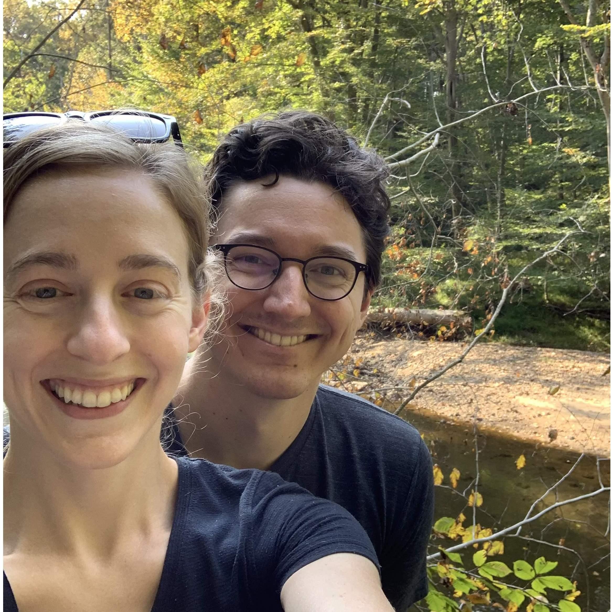 Hiking in the state park in Kyle's hometown of Fallston, Maryland