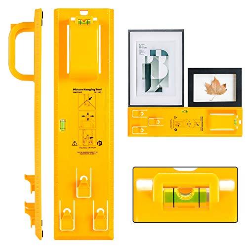 Picture Hanging Tool with Level Easy Frame Picture Hanger Wall Hanging Kit (Yellow)