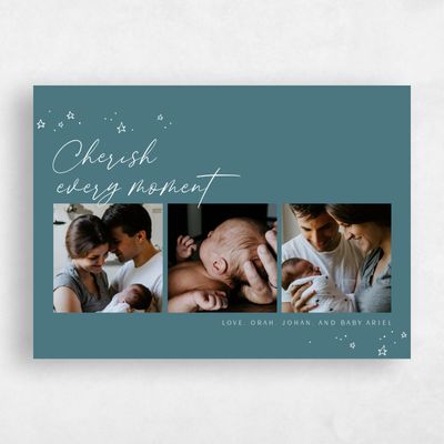 Grayed Teal, Blue Holiday Card - Sheridan