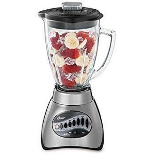 Oster Reverse Crush Counterforms Blender, with 6-Cup Glass Jar, 7-Speed Settings and Brushed Stainless Steel/Black Finish