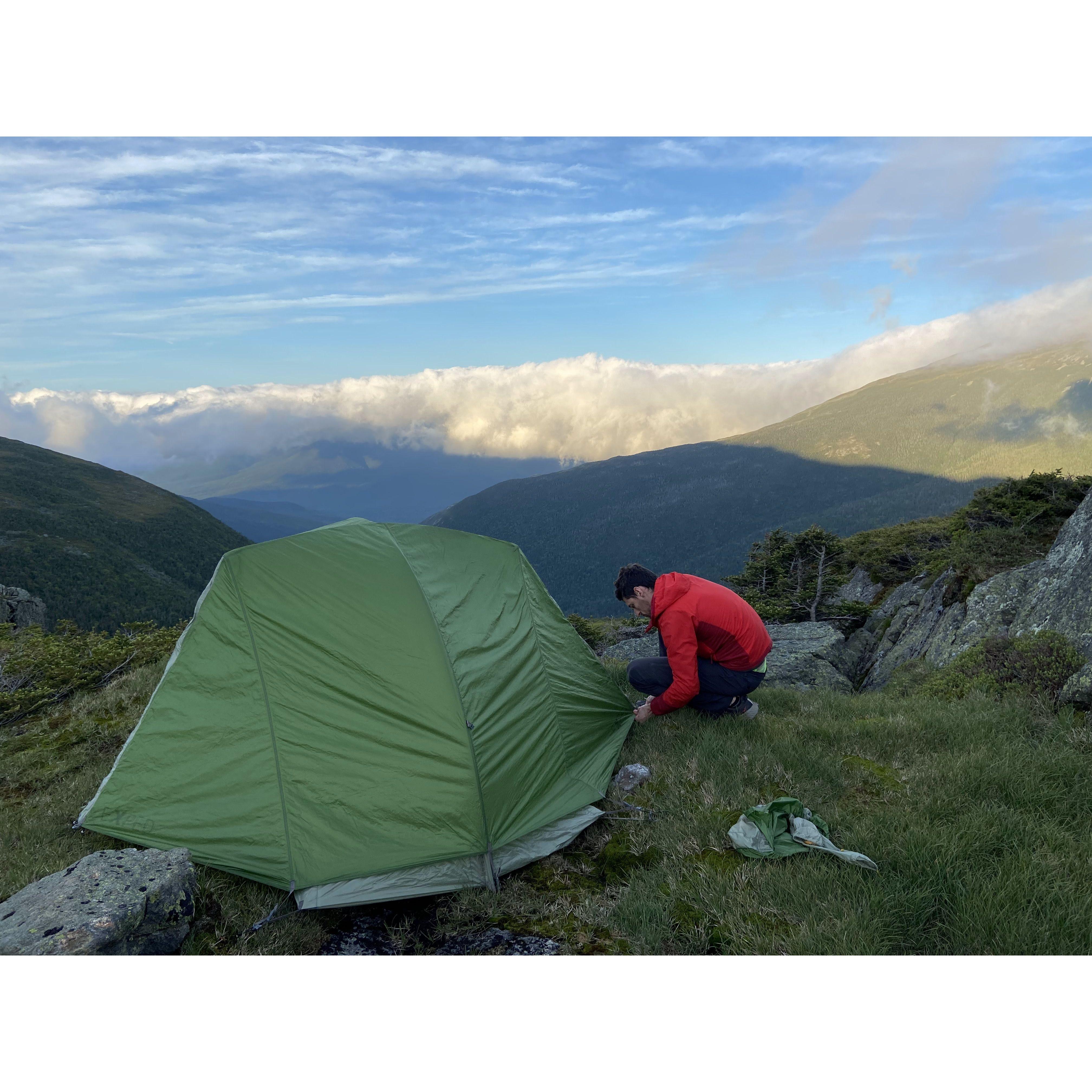 Dave stayed awake all night making sure we didn't blow off the mountainside