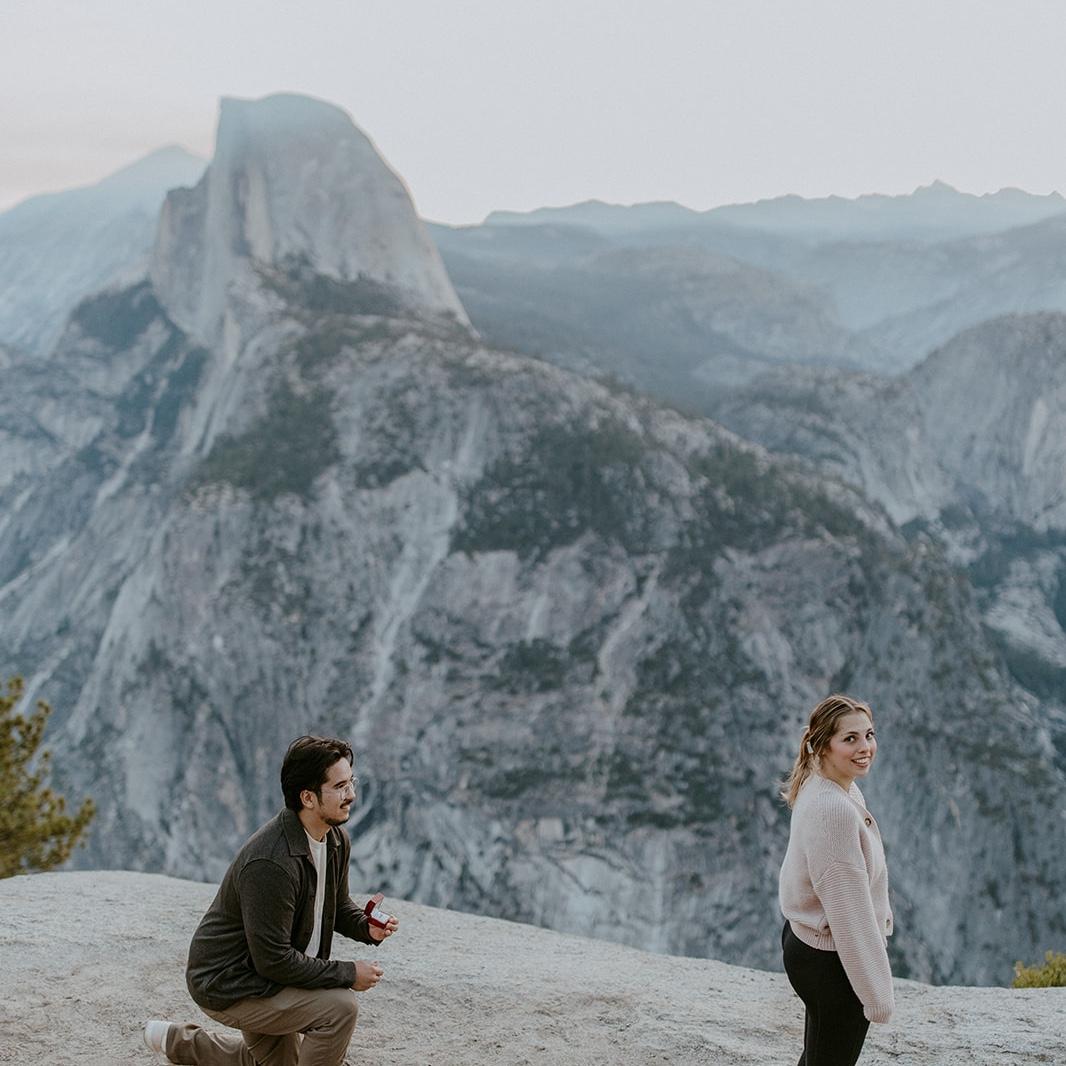 When Joe proposed in Yosemite national state forest.