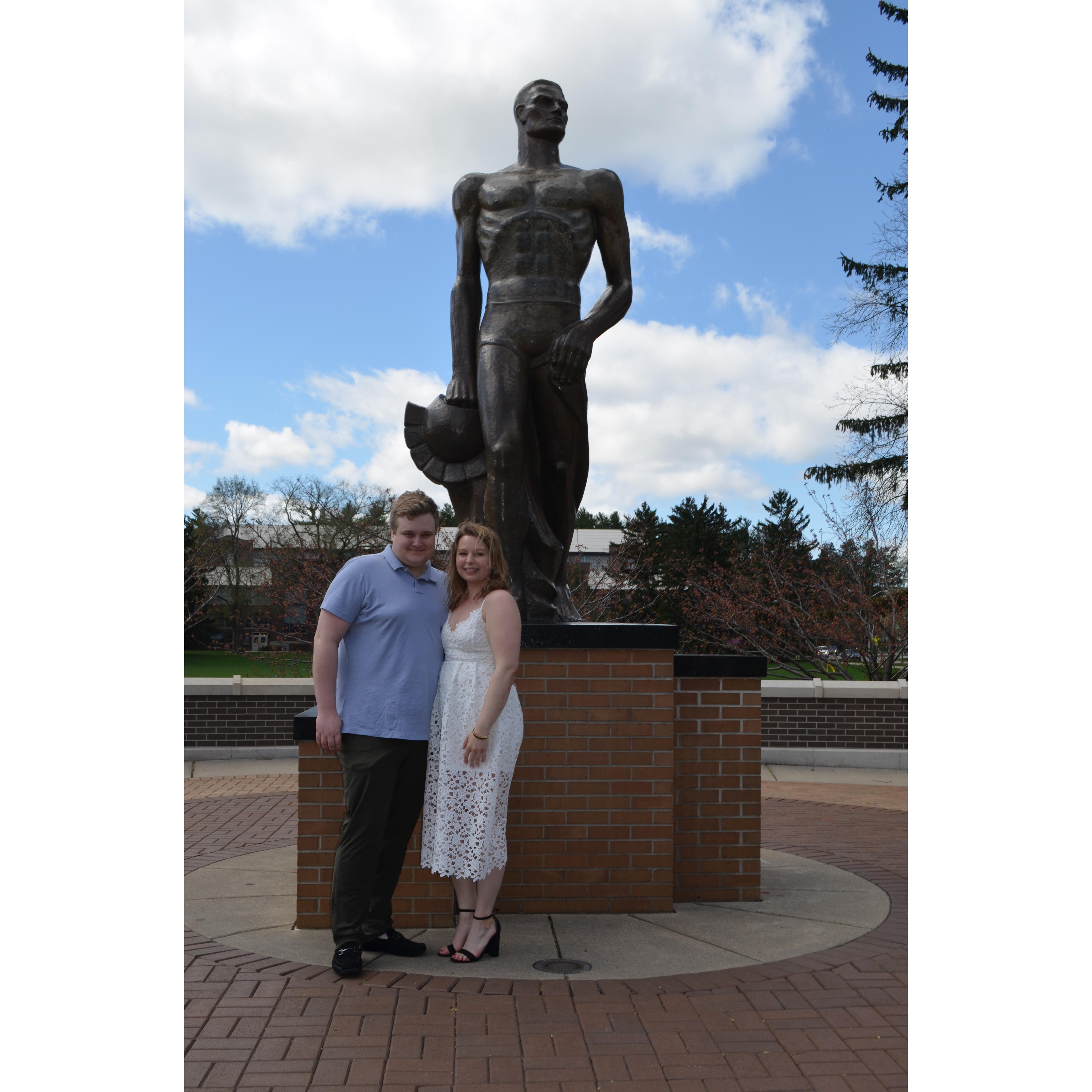 We finally got one with Sparty at my grad school graduation
