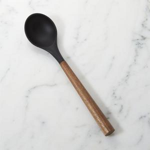 Black Silicone Spoon with Acacia Wood Handle