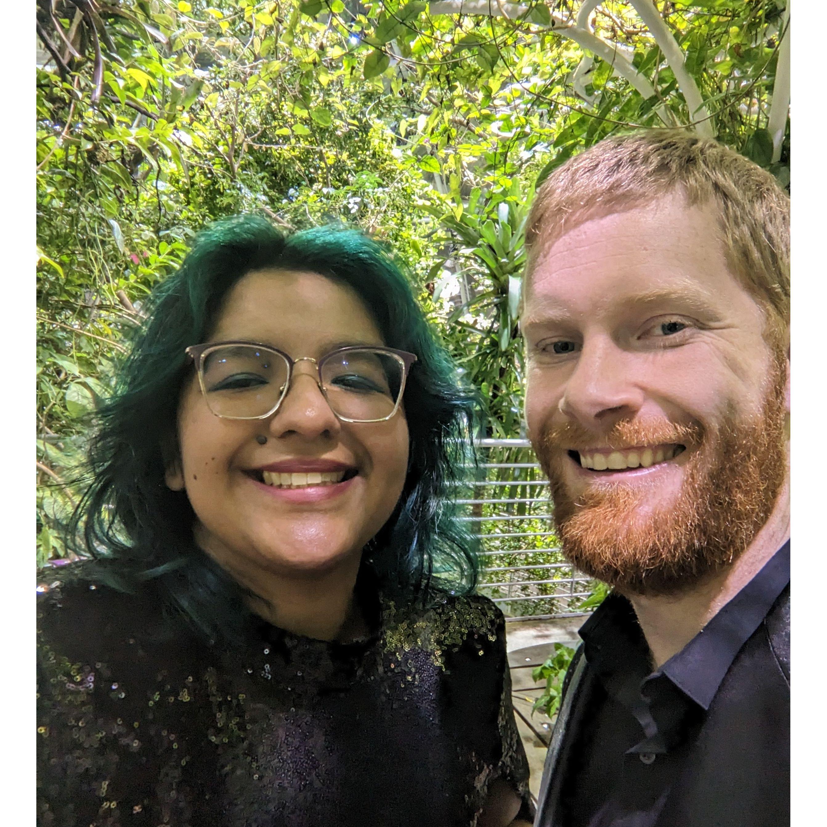 Sam & Rocio Enjoy the Butterfly Enclosure