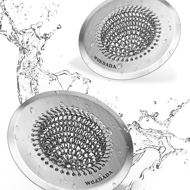 Sink Drain Strainer, Reversible Easy Clean Mesh Sink Strainer with 304 Stainless Steel, Wokdada Revolutionary Anti-Rust Large Kitchen Sink Strainer Food Catcher for Garbage Disposal Without Clogging