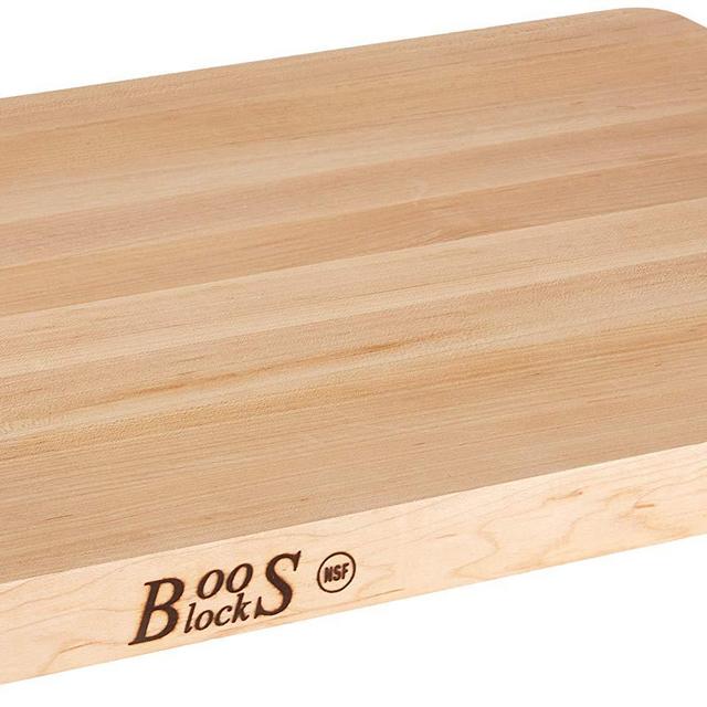 John Boos Block Chop-N-Slice Maple Wood Edge Grain Reversible Cutting Board, 18 Inches x 12 Inches x 1.25 Inches