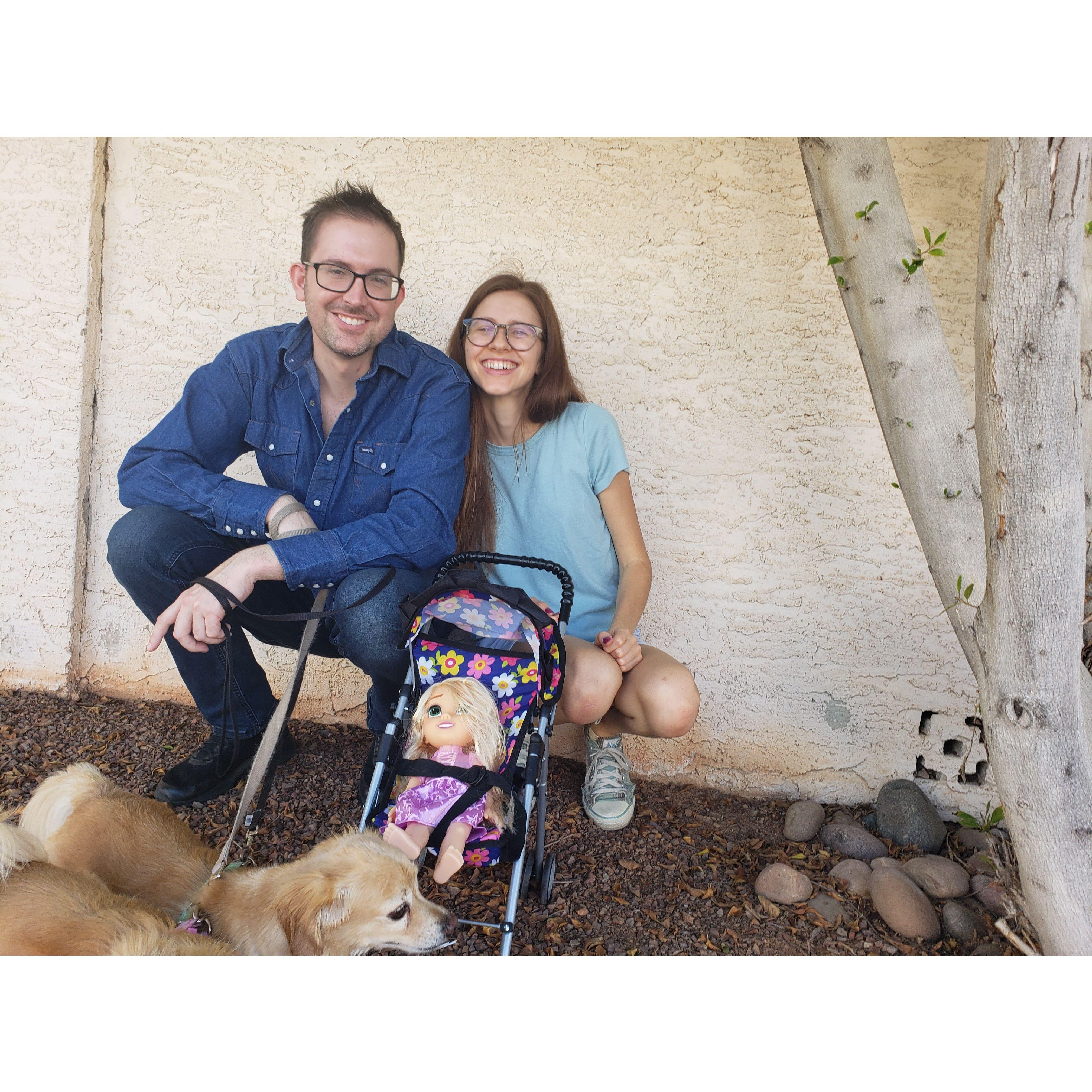 Walking around the neighbor with Leila our photographer!