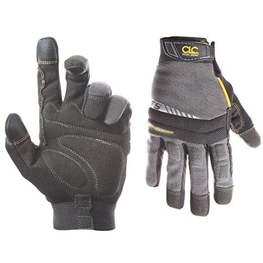 Custom Leathercraft 125L Handyman Flex Grip Work Gloves, Shrink Resistant, Improved Dexterity, Tough, Stretchable, Excellent Grip