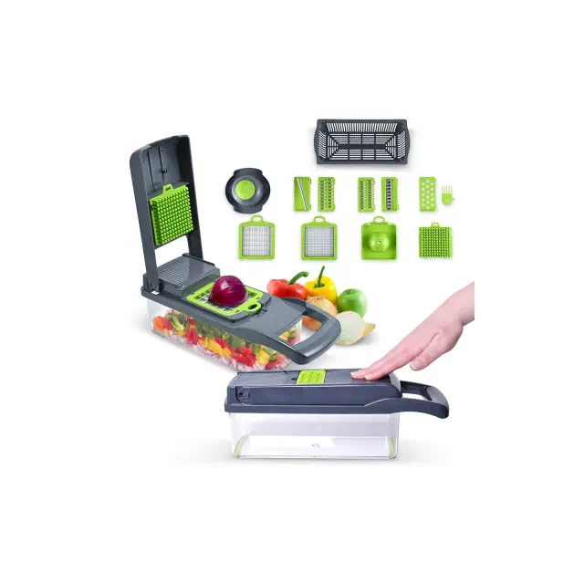 Cheer Collection 10 in 1 Food Slicer and Vegetable Chopper with 8 Blades