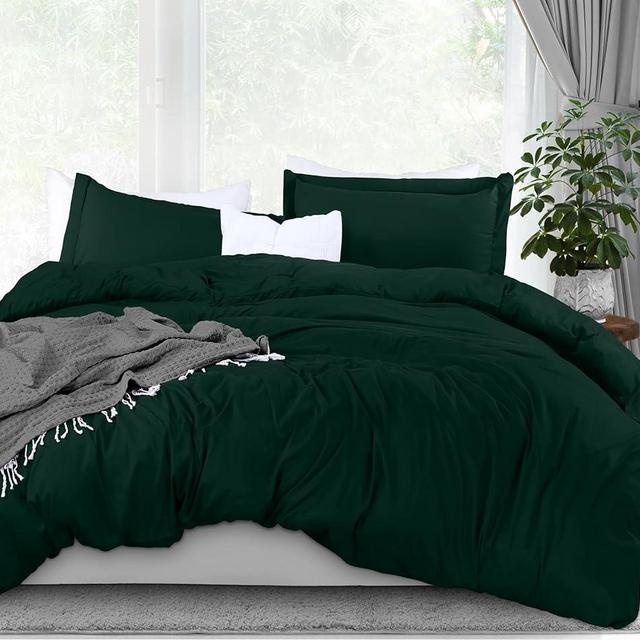 Utopia Bedding Duvet Cover King Size Set - 1 Duvet Cover with 2 Pillow Shams - 3 Piece Comforter Cover with Zipper Closure - Soft Brushed Microfiber, 104 X 90 Inches (King, Emerald)