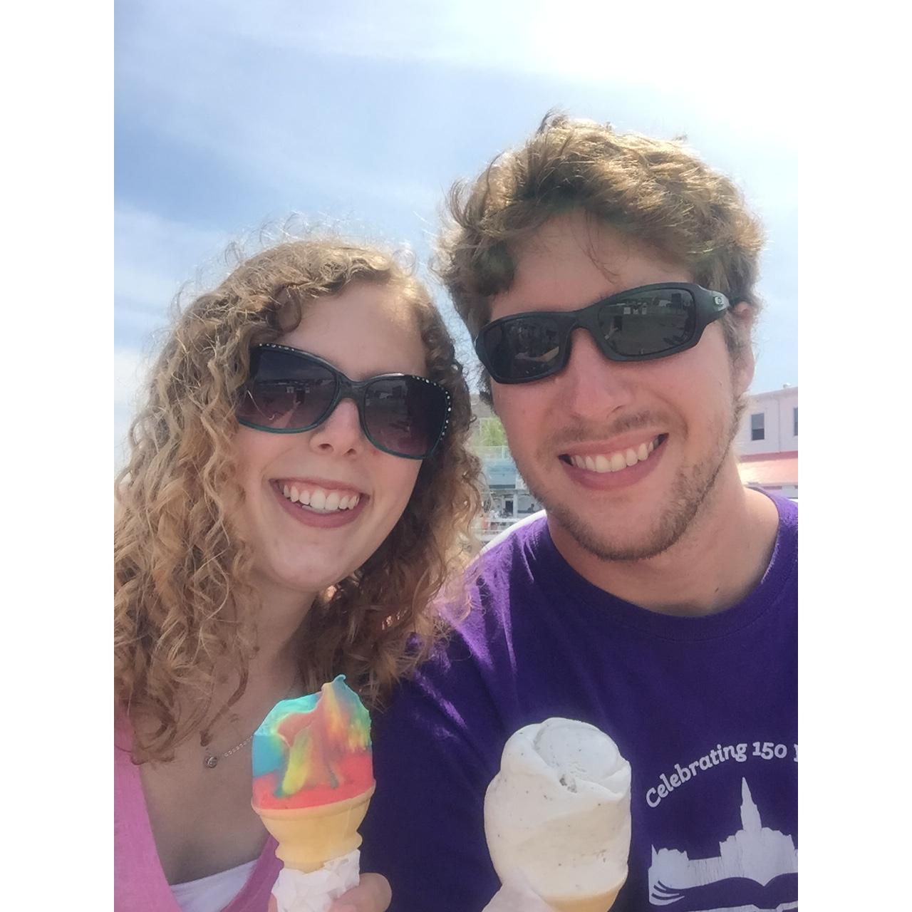 Lindsey got Superman ice cream for Chase to try since it is only a Michigan thing! He did not like it. :p