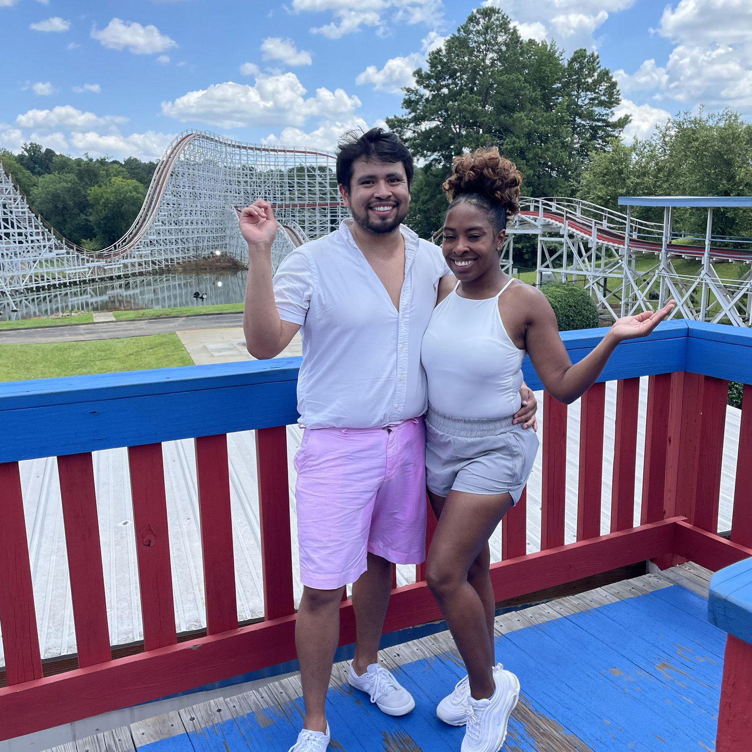 Amusement park fun! We rode this coaster 3 times!!!