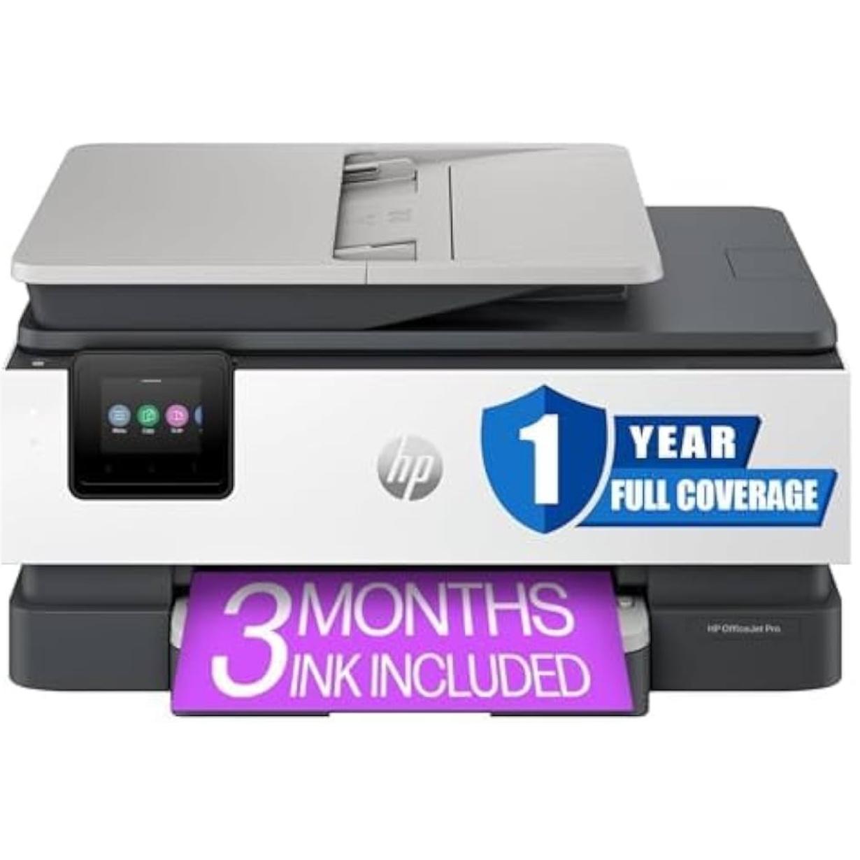 HP OfficeJet Pro 8135e Wireless All-in-One Color Inkjet Printer, Print, Scan, Copy, Fax, ADF, Duplex Printing, Best-for-Home Office, 3 Months of Instant Ink Included (40Q35A) (Renewed Premium)