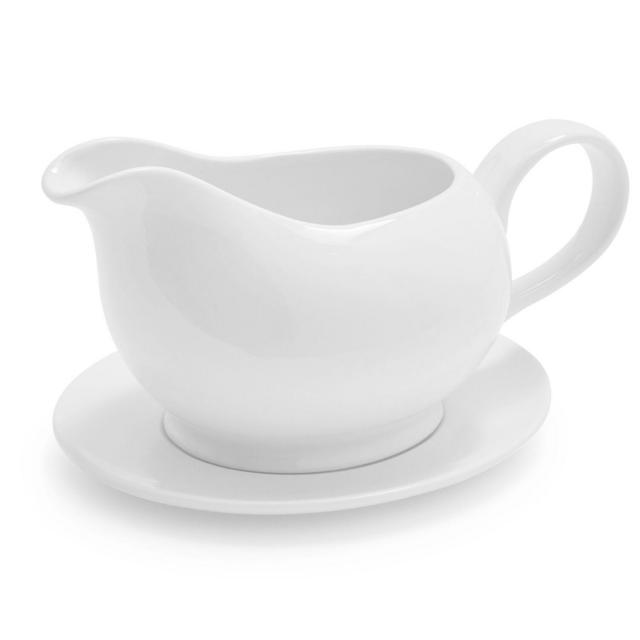 Porcelain Gravy Boat with Saucer