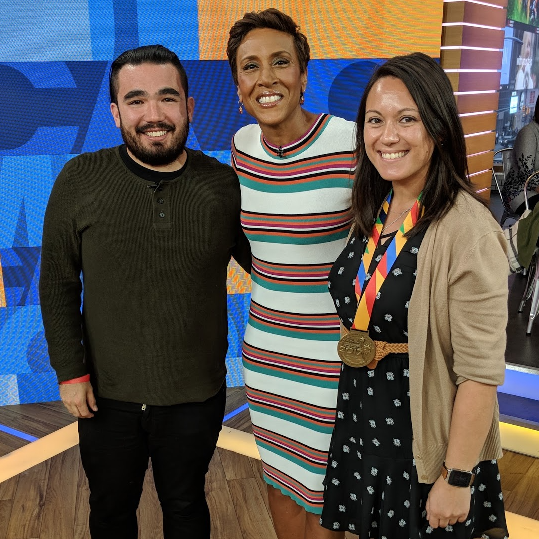 On the set of GMA in 2017