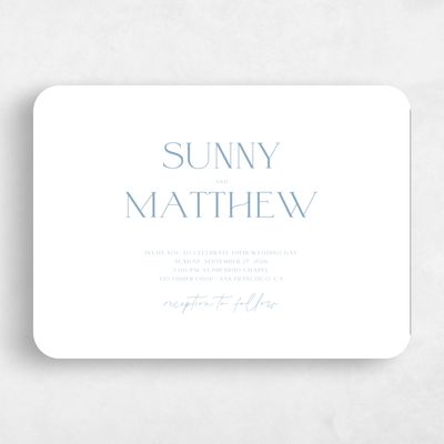 Blue Rounded Wedding Invitation - Blonshine Landscape
