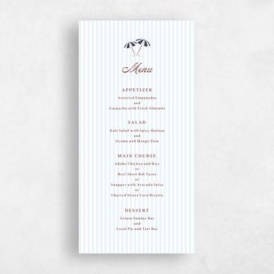 Brown Wedding Menu - Marquesas
