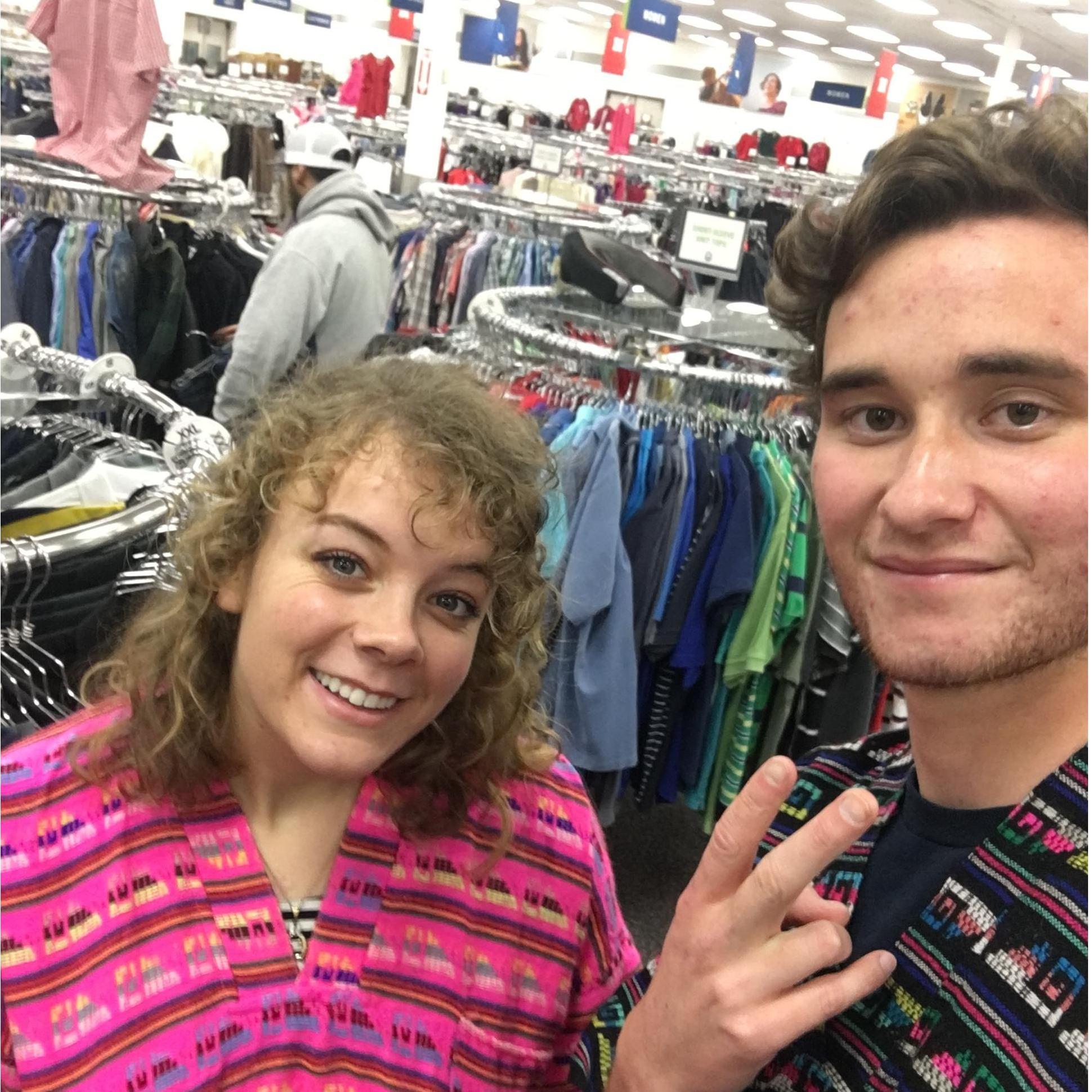 Their first date was a double date, at a local sandwich place in Rexburg, then they did one of their favorite past times: thrift store shopping!